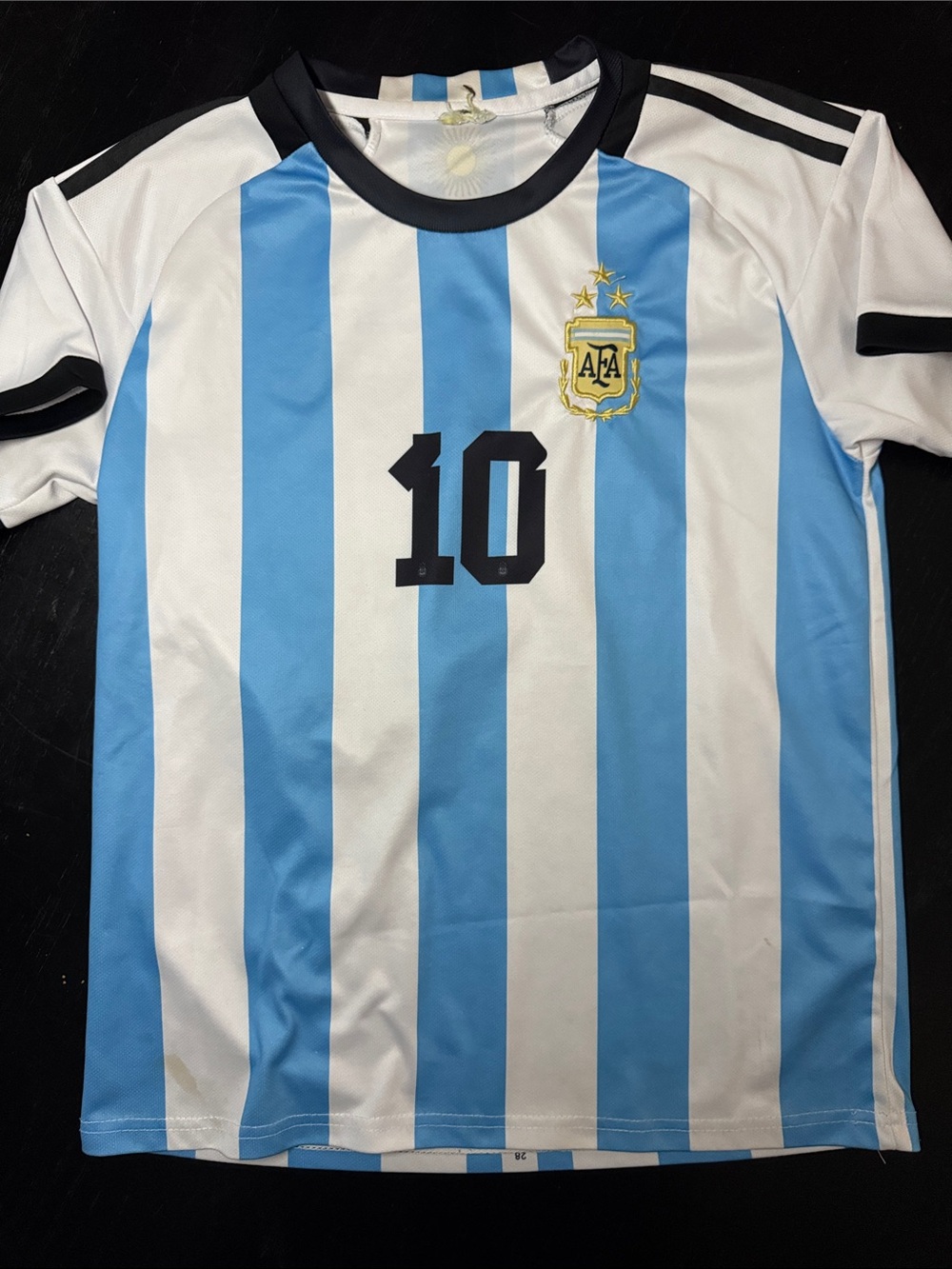 Argentina Messi Striped Kids Soccer Jersey - Light Blue & White - Unbranded